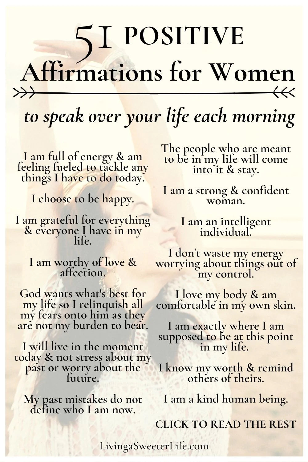 51 Positive Affirmations for Women to Start Your Day Right